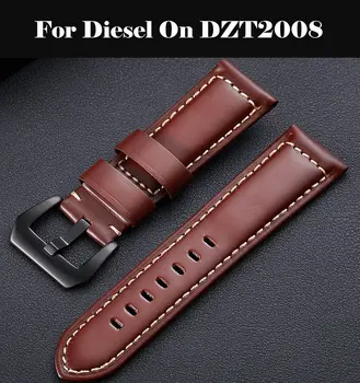 

Mens Strap Watch Band 18mm 19mm 20mm 21mm 22mm 24mm Genuine Leather Strap For Watch Strap Replacements For Diesel On DZT2008