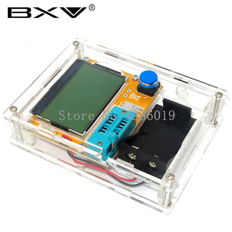 LCR-T4 B with Case ESR метр Mega328 Транзистор тестер цифровой V2.68 ESR-T4 Диод Триод Емкость MOS/PNP/NPN LCR 12864 ЖК-тестер для экрана+ чехол - Цвет: LCR-T4 B with Case