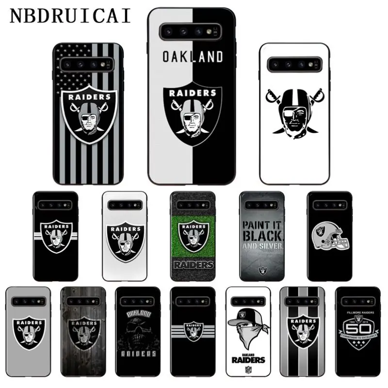 

NBDRUICAI Oakland Raiders High Quality Silicone Phone Case for Samsung S9 plus S5 S6 edge plus S7 edge S8 plus S10 E S10 plus