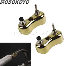 2x латунь кафе гонщик кнопка стартера мини накладка на руль блок переключателя нажимная Мини-кнопка для Harley Спортстер Чоппер Dyna скремблер
