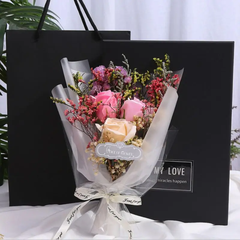 Valentine's Day Artificial Flowers Soap Flower Starry Gift Box Home Garden Festive Party Supplies Artificial Decorations