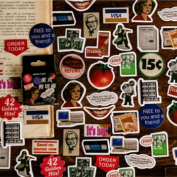 

46Pcs/Pack Cut Painting Color Sticky Stickers Paper Decoracion Boxed Scrapbooking DIY Office Stationery School Supplies
