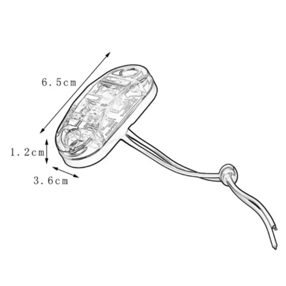 Красный боковой габаритный фонарь LED 2 диодный Овальный прицеп Грузовик Высокое