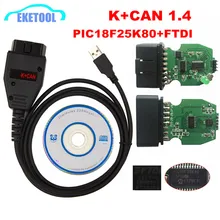 Para vag k + pode comandante 1.4 pcb verde pic18f25k80 ftdi ft232rq chip para audi/vw/skoda/seat para vag k + pode 1.4 k-linha comandante