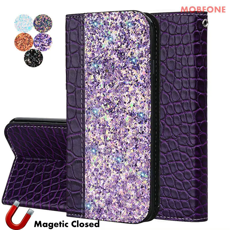 

Bling Glitter Case for Xiaomi Redmi 7A A7 7 A Flip Stand PU Crocodile Leather Wallet Book Redmi 7A Xiaomi 7A Magnetic Cover Capa