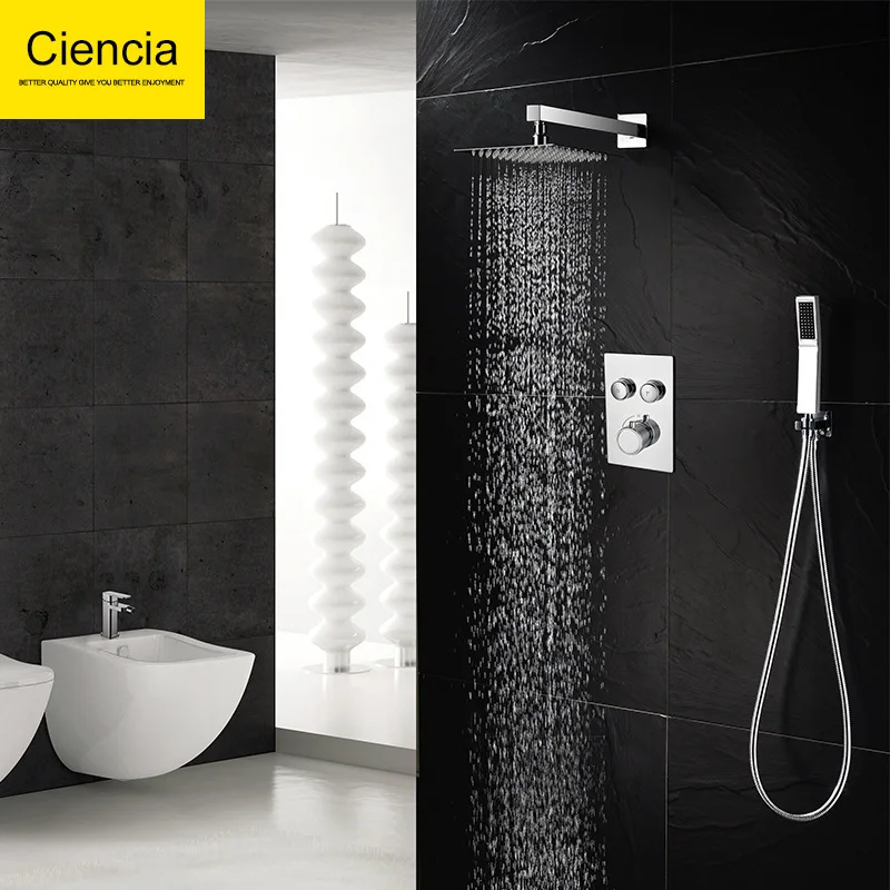 

Recessed Shower Set Supercharge Top Spray Concealed Wall-in Mixing Valve Constant Temperature Embedded Shower Head Set