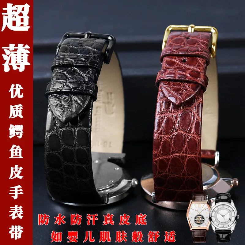 Applicabile Al Cinturino Dell'Orologio In Pelle Di Coccodrillo Ultrasottile Vacheron Contin Jaeger Cartier Omega 18 19 20