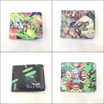 

Unisex Wallet Pickle Rick cartoon wallet rick and morty/One Piece Leather Pu Coin Pocket Card Holder Short Coin Purse Gift