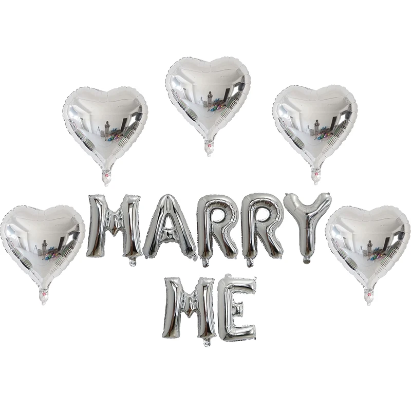 12 шт. 16 дюймов розовое золото MARRY ME письмо фольгированные шары 1" Сердце шар День Рождения декорации на свадьбу, вечеринку вечерние принадлежности Globos - Цвет: Насыщенный сапфировый