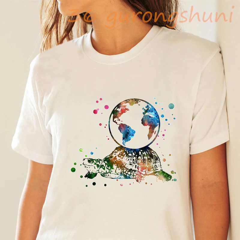 

summer tops Watercolor Sea turtle animal t-shirt forgirls kpop harajuku Elephant tshirt cute kawaii vintage t shirt women tumblr