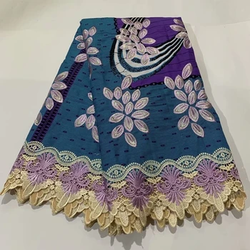 

H&Q 6 yards latest african batik lace wax 100% cotton fabric high quality embroidery nigerian guipure lace water soluble fabrics