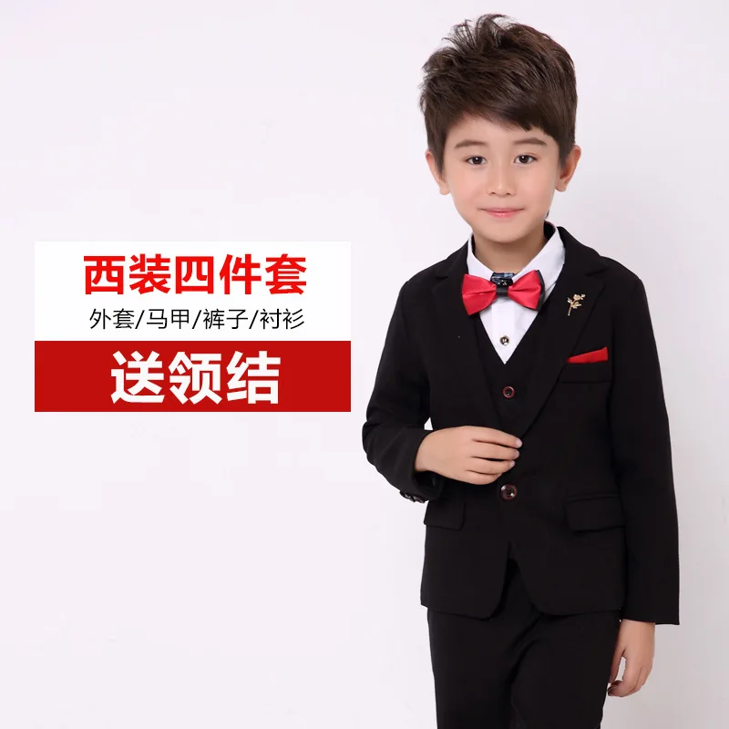 

2019 BOY'S Autumn And Winter Suit Formal Dress Set Four-piece Set Children Korean-style Performance Costume Hair