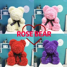 Искусственные цветы Роза медведь многоцветный пластик пена роза цветок плюшевый медведь День Святого Валентина подарок День Рождения Вечеринка весеннее украшение