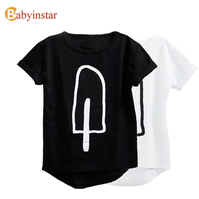 Летняя футболка Babyinstar мягкая детская одежда повседневные топы и футболки для