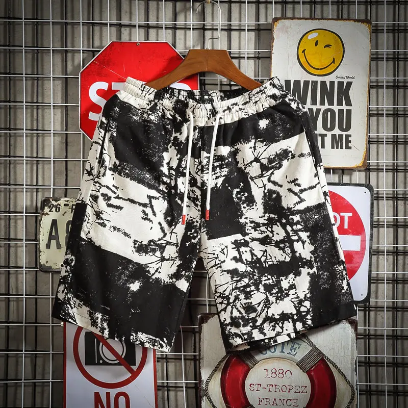 Новинка, летние мужские шорты, модные, с цветочным принтом, эластичная резинка на талии, Гавайские шорты для мужчин, высокое качество, пляжные шорты для мужчин размера плюс 5XL