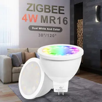 オンライン Gledopto 4ワットMR16 Zigbee Rgb + Cct Ledスポットライト音声制御ランプ電球ledスポットライトalexaエネルギー省