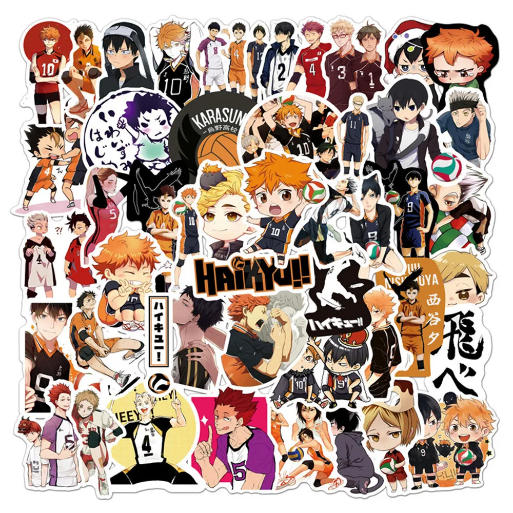Наклейки для чемодана Haikyuu ноутбука гитары волейбола граффити 10/30/50 шт. | Игрушки и