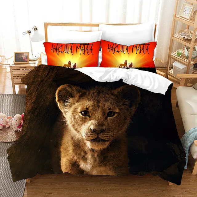 Disney juego de cama de dibujos animados para niños, funda nórdica  individual de tamaño queen, textiles para el hogar, juego de cama para  pareja y estudiante, El Rey León|Juegos de ropa de