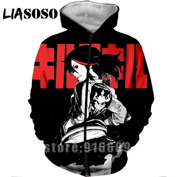 

Funny 3D Print Unisex Anime Kill la Kill Jacket Hip Hop Sweatshirt Ball Homme Harajuku Zipper Shirt Hoodies Fashion Rock Hoodie
