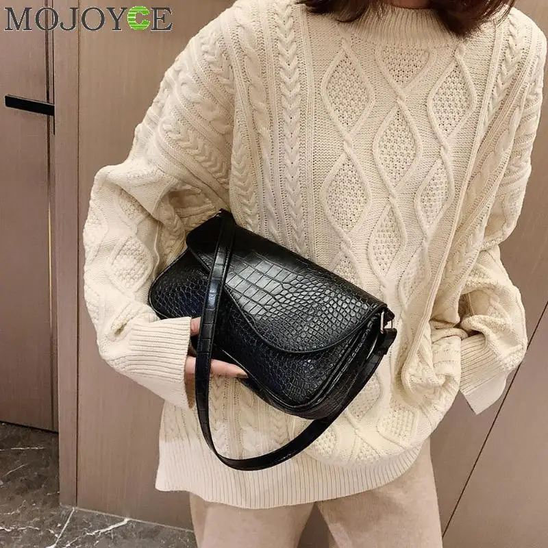 Модная женская сумка из искусственной кожи однотонная сумка на плечо элегантная Ретро женская сумка для покупок