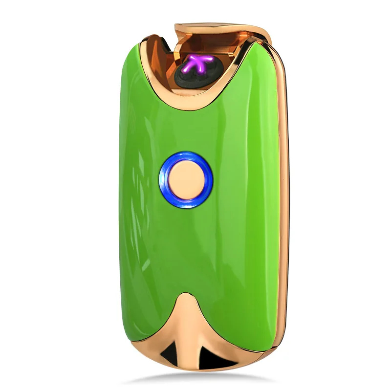 Высококлассная электронная двойная дуговая плазменная сигарета, дуговая USB перезаряжаемая зажигалка, зажигалка для курения табака - Цвет: 15 Fingerprint touch