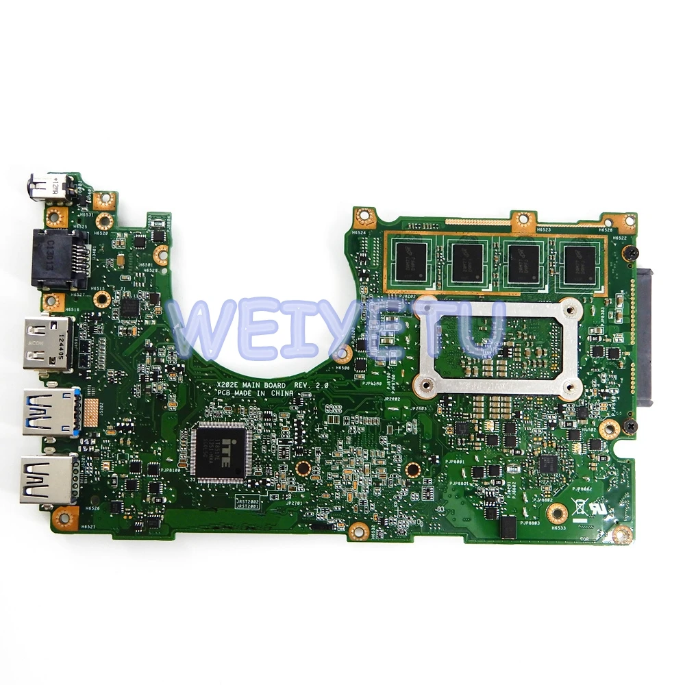  X202E i3-3217 CPU 4GB RAM Motherboard For ASUS X202E S200E X201E S200 X201EP Laptop Mainboard REV 2