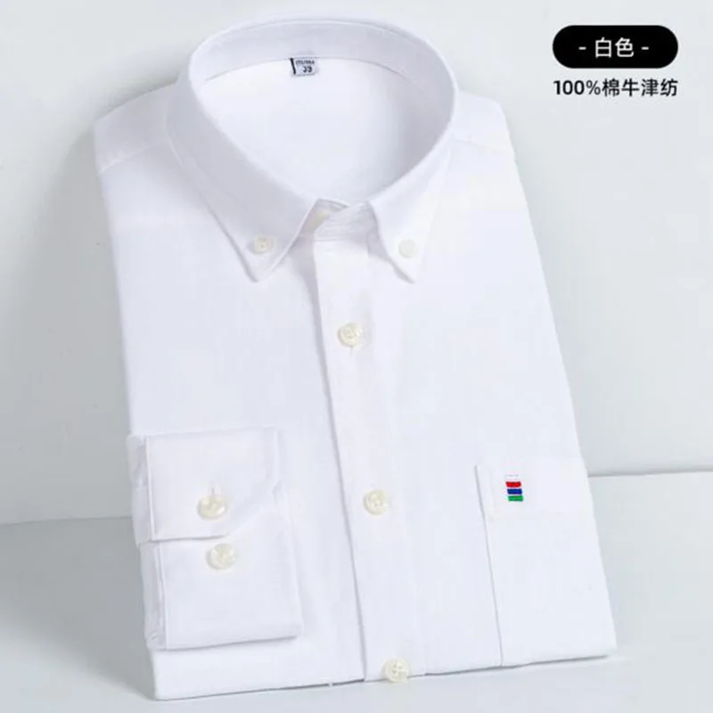 Яркие одноцветные мужские повседневные рубашки в японском стиле Camisa из чистого хлопка, высококачественные однобортные приталенные рубашки из ткани Оксфорд