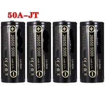 

2022 4 Pcs Lii-50A Pointed 3.7V 26650 5000mA Rechargeable batteries Discharger 26650-50A 20A Power battery for flashlight