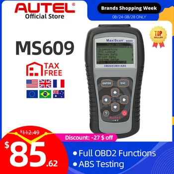 

Autel Maxiscan MS609 OBD2 Scanner Code Reader with Full OBD2 Functions ABS Diagnostics DTC Definitions Advanced of MS509 & AL519