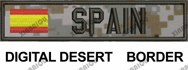 Digital Desert Frame Вышивка Заказная заплата Испанский флаг пользовательское имя нашивка-лента Испания буквы крюк и петля Мультикам зеленый ACU черный AU FG Тан - Цвет: Digital Desert Frame