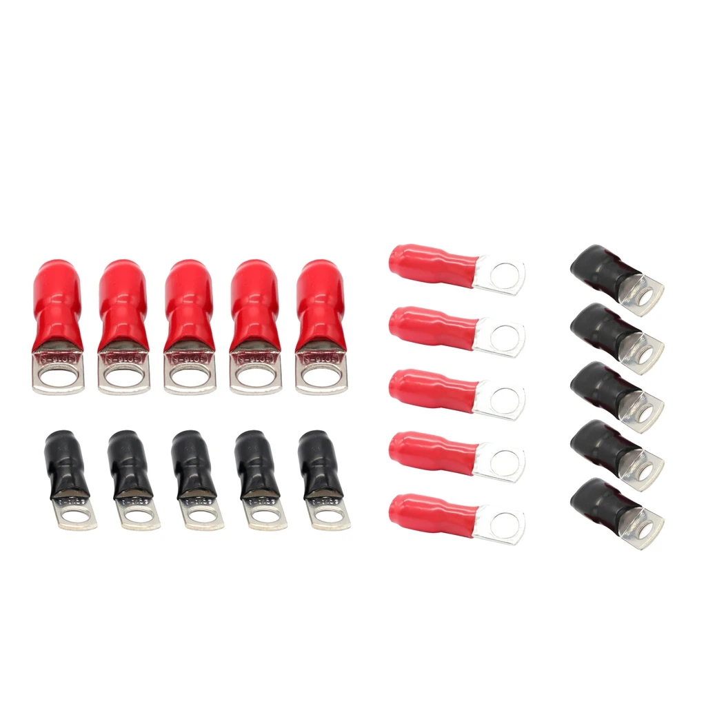 20Pcs Heavy Duty Wire Lugs Battery Cable Ends Copper Ring Terminal Connectors (6 AWG  & 4 AWG)
