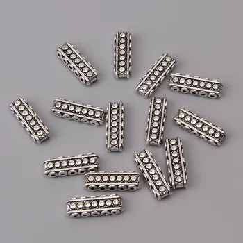 

10 Pcs Geometric Charms Alloy Puncture Hole Tibetan silver Jewelry Making Supplies DIY Bracelets Accessories Handmade materials