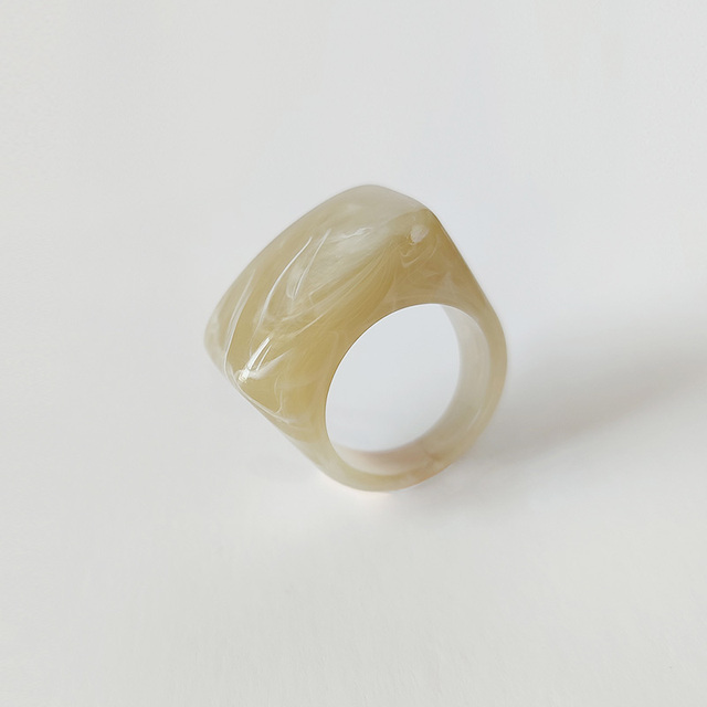 Fashion Acrylic Geometric Irregular Rings Glass Ball Transparent Resin Colorful Ring Set For Women Delicate Jewelry Gifts