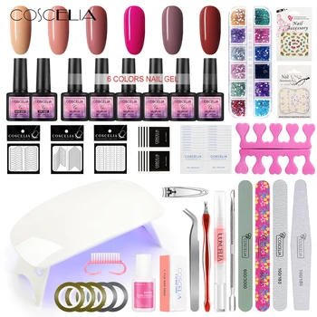 

COSCELIA UV Gel Nail Manicure Kits With 6/10/12 Pcs Gel Polish Set Kit For Nail Art Design Electric Drill For Nail Tools