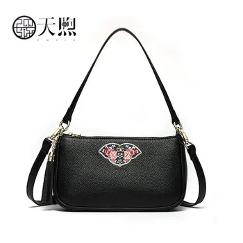

Pmsix new fashion women Genuine Leather bag luxury Cowhide women bags designer embroidery Leather handbags women leather bags