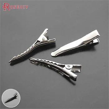 

(C205)50 pieces 33mm 38mm 43mm Imitation Rhodium Iron Beak Shaped Hair Clips Diy Jewelry Findings Accessories Wholesale