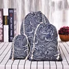 Cotton Linen Drawstring Bag Fabric Pouch Cute Cartoon Print Kids Travel Cloth Shoes Storage Bag Makeup Case Christmas Gift Bag 2