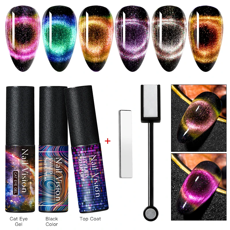 9d Galaxy Cat Eye Nail Gel Chameleon Nail Gel Long Lasting Galaxy Star
