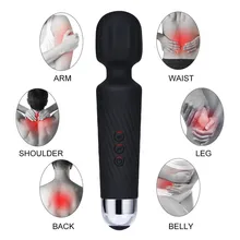 G ponto coelho av vibrador para mulher dupla recarregável à prova ddual água massageador handheld pessoal pescoço de volta ombro massa h3