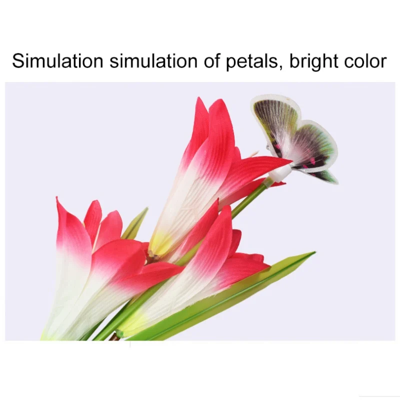 Lawn Decorative Landscape Pathway Solar Powered LED Artificial Flower Lamp Butterfly Stake Light Garden Yard New