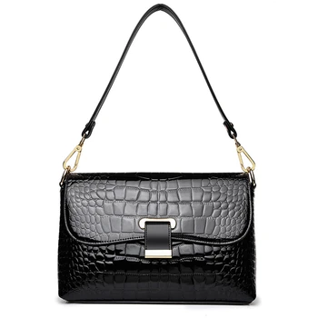

Crocodile Pattern Elegant Ladies Luxury Handbags Women Bags Designer Fashion Patent Leather Crossbody Bag for Women Shoulder Bag