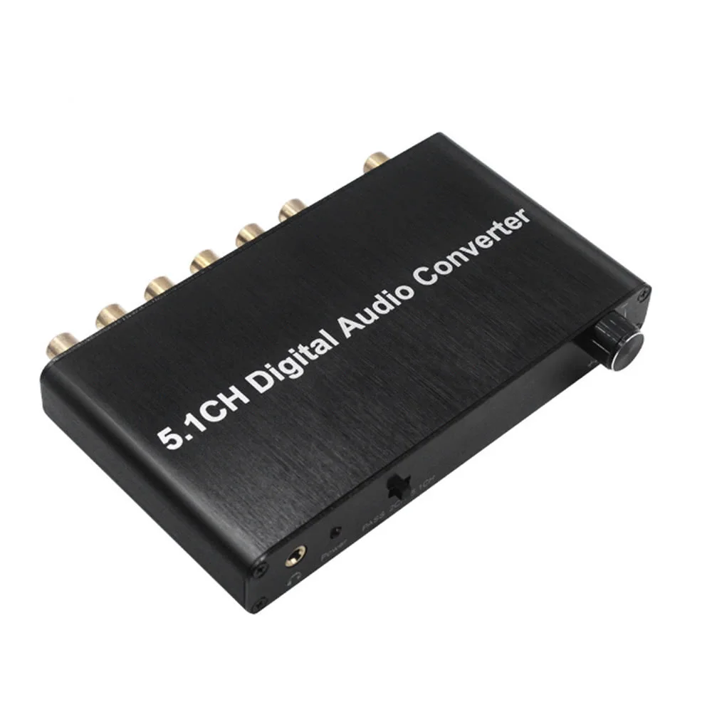  5.1 CH Digital Audio Converter w/3.5mm Stereo HD Audio Adapter Supporta LPCM/PCM/RAW
