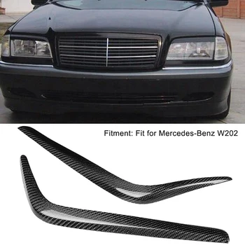 

Car Headlight Eyebrow Cover Accessories Carbon Fiber Black Sticker Trim