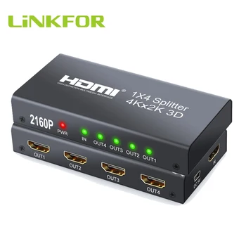

LiNKFOR 1×4 HDMI Splitter Support 4Kx2K 3D HDMI Splitter 1 Input 4 Output Adapter Support DTS-HD/Dolby-trueHD/LPCM7.1/DTS Audio