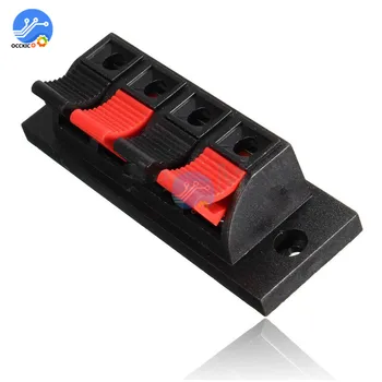 

1 Pcs Spring Clip Speaker Terminal Board 4 Ports Binding Post Connector Socket Speaker Terminal 70x254mm