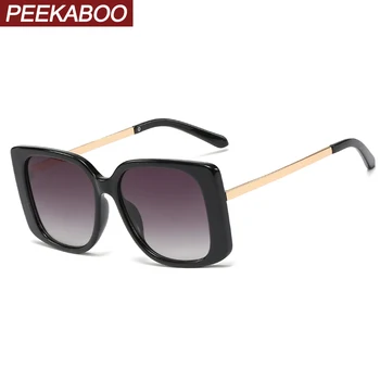 

Peekaboo big square sunglasses women fashion gradient lens 2020 leopard black ladies sun glasses uv400 drop shipping half metal