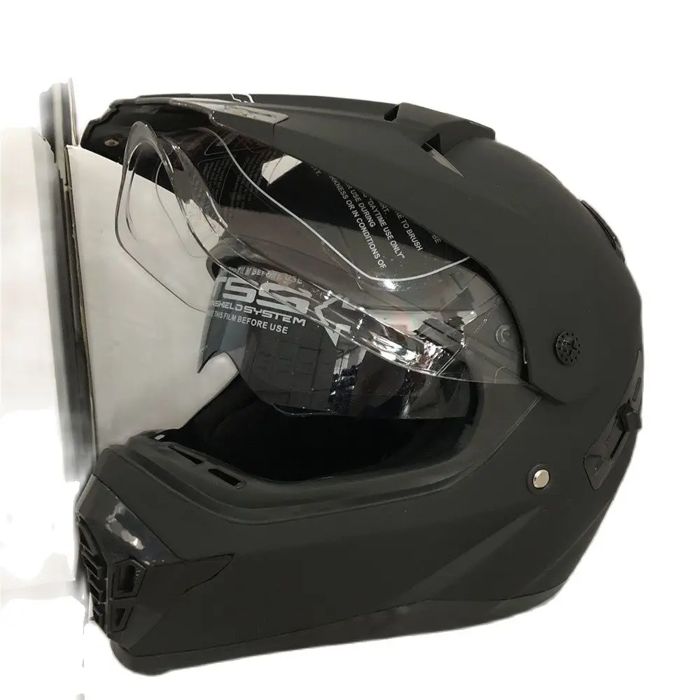 Free Shipping Motorcycle Helmet With Sun Shield Atv Road Cross Motocross Helmet Double Lens Off Road Racing Moto Helmets XS 53cm