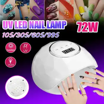 

72W MAX UV 24 LED Nail Polish Cu.ring Lamp Nail Art Gels Dryer Glue Timer Lamp Manicure Tool Nail Dryers Nail Tools