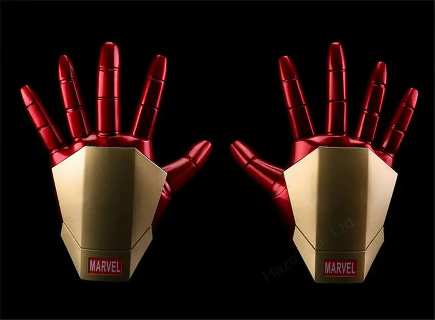 Iron Man Halloween Cosplay Gauntlet Gloves LED Left//Right Hand 1:1 Adult Gloves