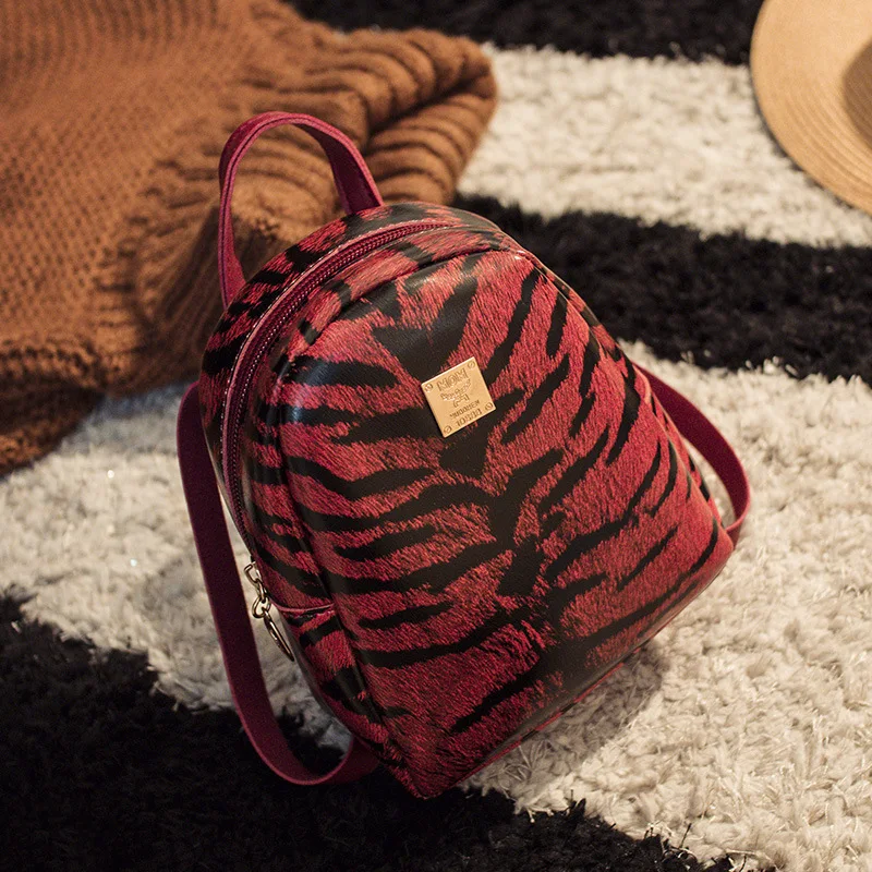 Леопардовый наплечный Рюкзак-заказы образцов осенняя и зимняя Корейская версия чехла типа женской сумки для мобильного телефона - Цвет: Красный
